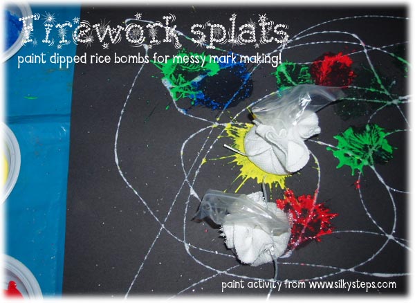 Firework splatts - mark making activity for November 5th - bonfire night - Guy Fawkes
