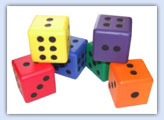 A range of dice sizes help inclusive play ..