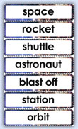 space words to print, cut, laminate and add to play ..