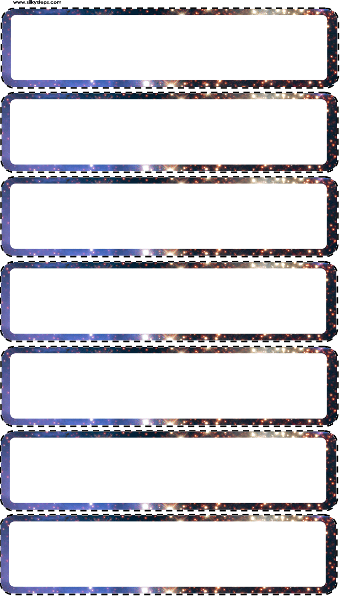 blank frame for space words, language notes to be added