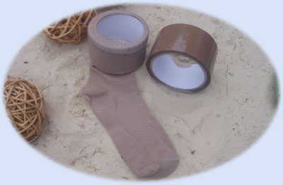 Making the activity inclusivewith the addition or circular items to open out the sock tops ..