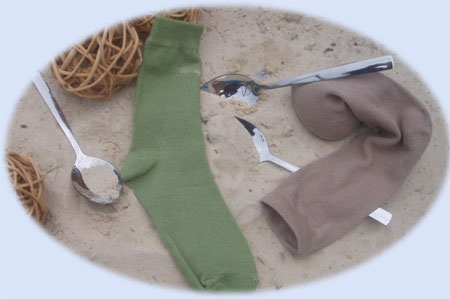 Enjoy socks as an additional to sand play areas ..