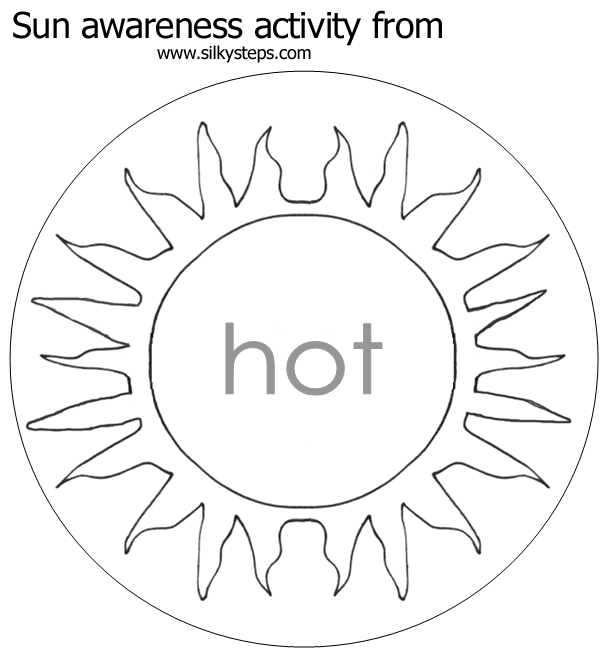 Hot sun - preschool printables to support skin protection campaigns