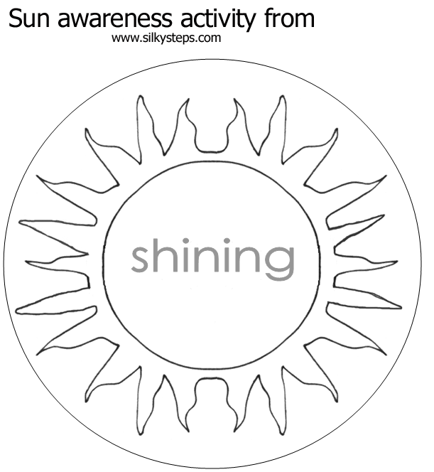 Shining sun - preschool printables to support skin protection campaigns