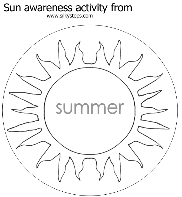 Summer sun - preschool printables to support skin protection campaigns