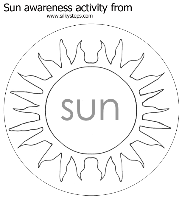 Sun - preschool printables to support skin protection campaigns