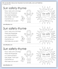 Sun safe awareness slips for preschool parent partnerships