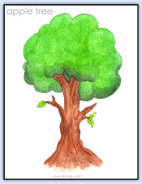Apple tree playdough mat
