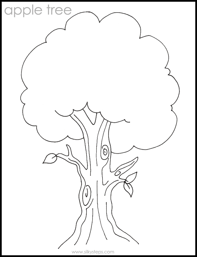 Outline apple tree playdough mat