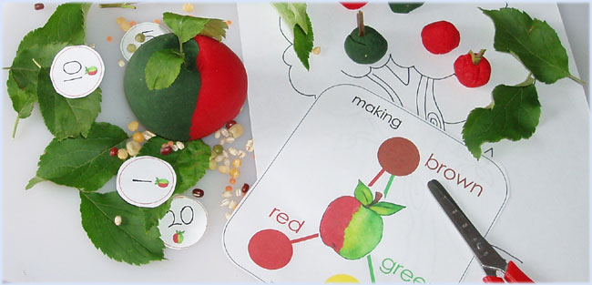 Apple playdough activity