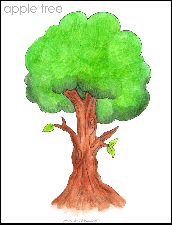 Colour apple tree playdough mat