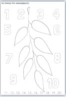 Leaf spray playdough mat sheet - numbers