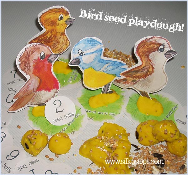 Bird seed playdough activity