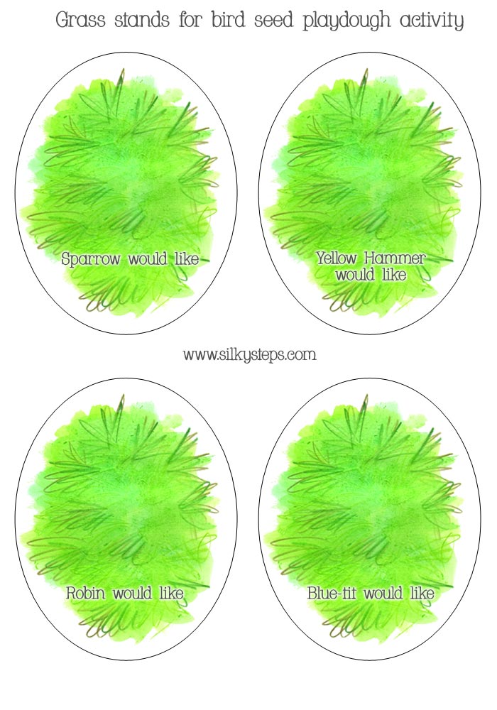Grass stand for garden birds - playdough activity