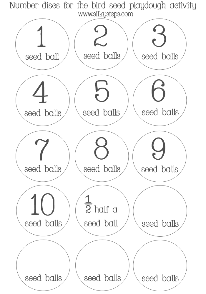 Number disc printables forpreschool number sorting activities