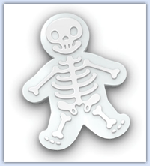 Human skeleton bones playdough cookie cutter