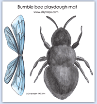 Colour filled underbody - bumble bee and wings