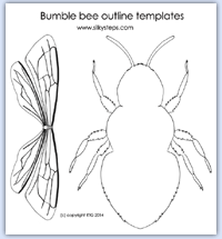 Bumble bee and wings outline for playdough activities