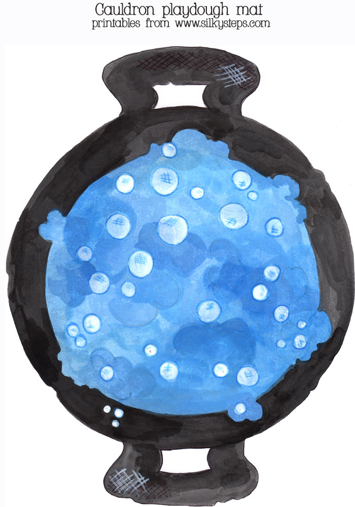 Colour cauldron playdough mat - preschool alphabet letter activities