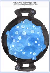 Cauldron playdough mat