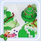 Christmas tree playdough activity for Yule and winter decorations