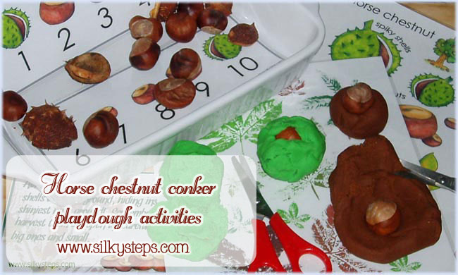 Conker horse chestnut playdough activity and printable resources