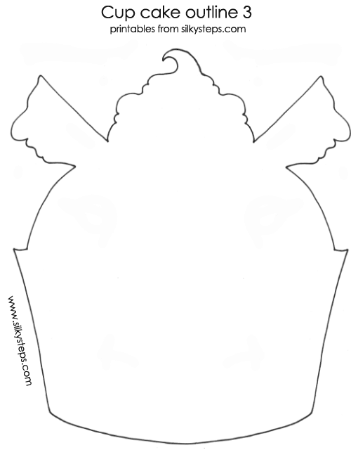 Cupcake outline template  - butterfly fairy top