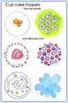 Colour cup cake toppers
