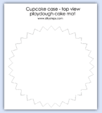 Cupcake case outline for playdough mat activities
