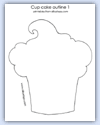 Cup cake outline 1
