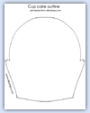 Cup cake outline template