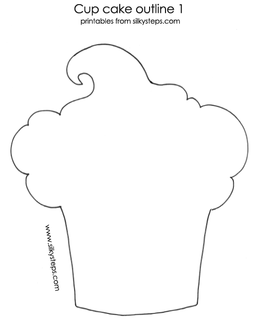 Cupcake outline template - swirl top icing