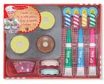 mark make designs on play cakes