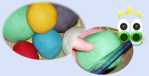 Playdough colours and dough tools for feature modelling