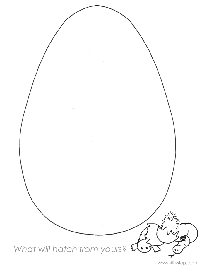 Egg shaped outline template - what will hatch from yours playdough mat