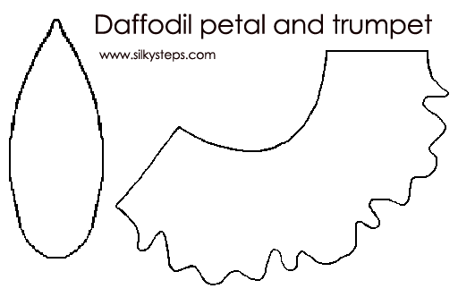 Daffodil trumpet and petal outline template for playdough flower activities