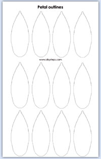 Petal outline templates for playdough flowers - daisy, daffodil, poinsettia