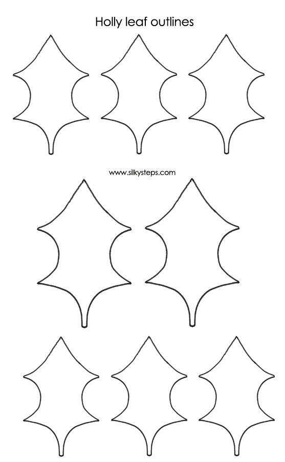 Holly leaf outline templates