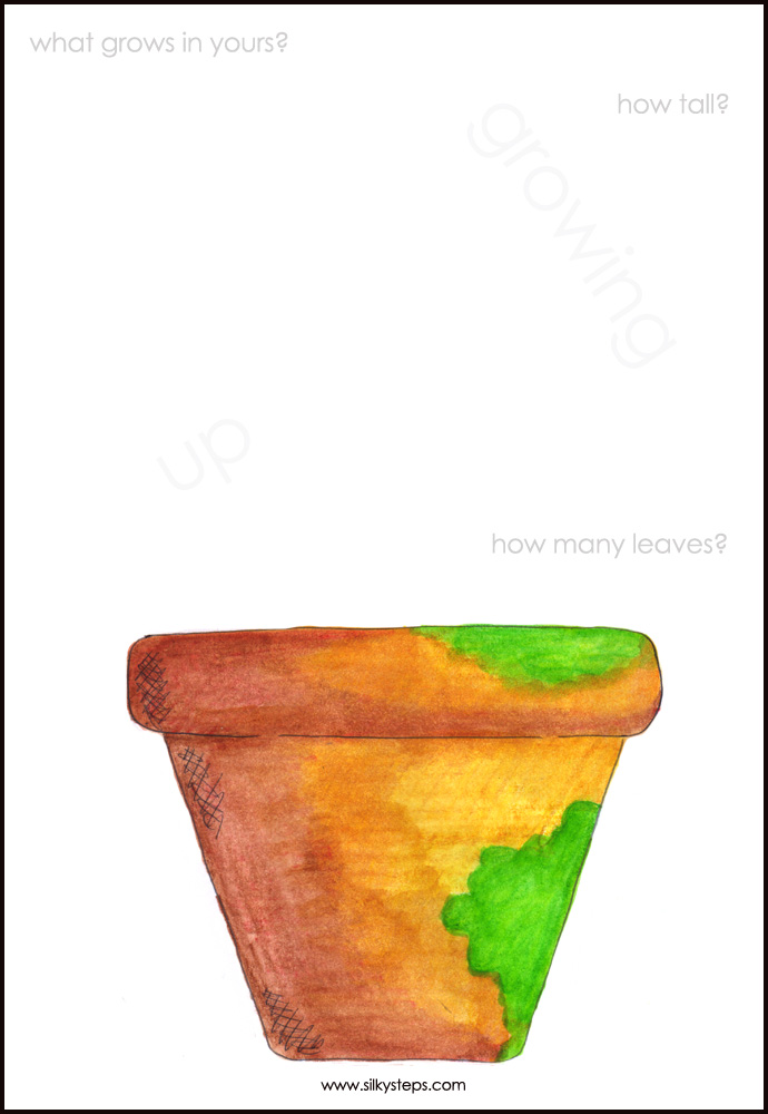 Single large plant pot picture playdough flower making mat