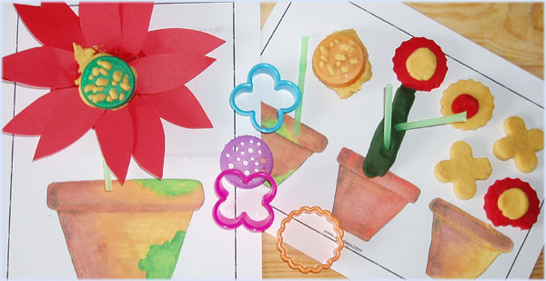 playdough flower plant pot activity