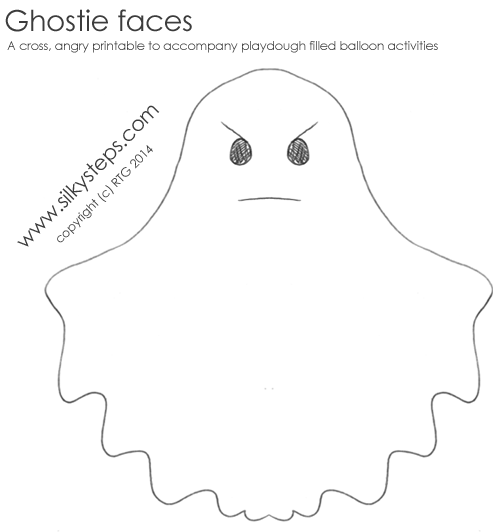 Angry cross ghost face printable playdough image
