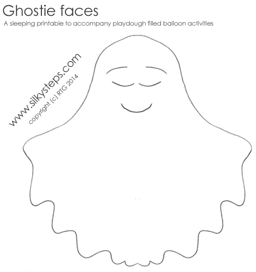 Sleeping ghost face printable playdough image