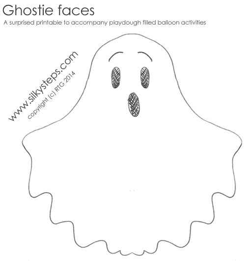Surprised ghost face printable playdough image