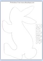 Hopping rabbit outline template