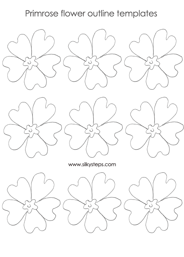 Primrose flower outline templates
