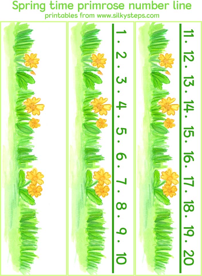 Primrose number line printable 1 - 20