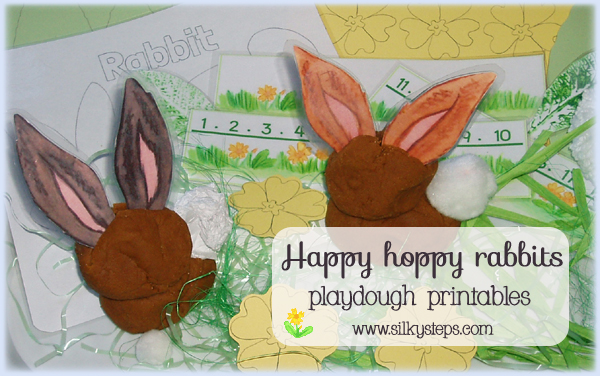 Rabbit themed playdough activity idea for spring
