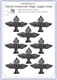 Colour crow finger puppet images