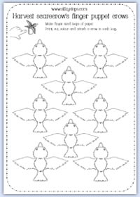 Make crow finger slip puppets