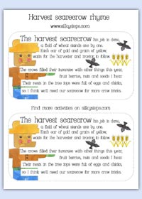 The Harvest Scarecrow preschool autumn rhyme